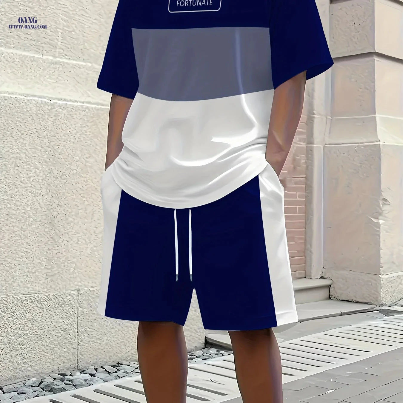 Men's 3D Letter Print Summer T-Shirt & Shorts Set - Lightweight Casual   OAXG 
