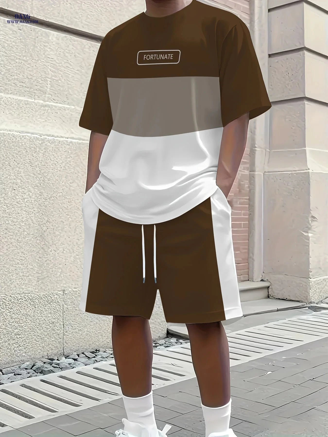 Men's 3D Letter Print Summer T-Shirt & Shorts Set - Lightweight Casual   OAXG 