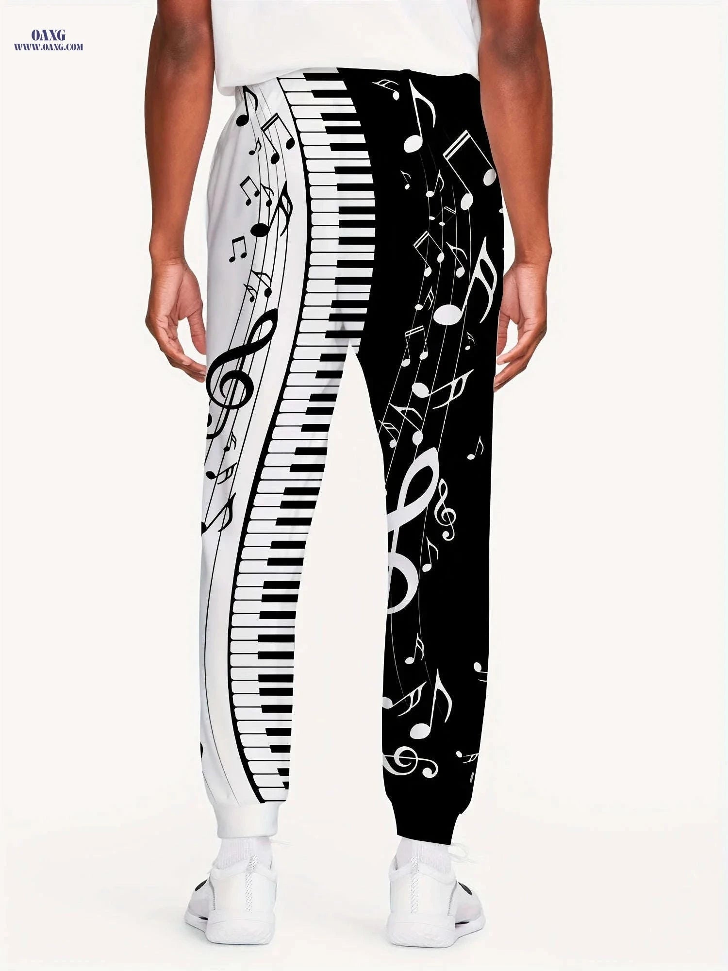 Men's 3D Piano Note Print Joggers - Casual Streetwear Sweatpants   OAXG 