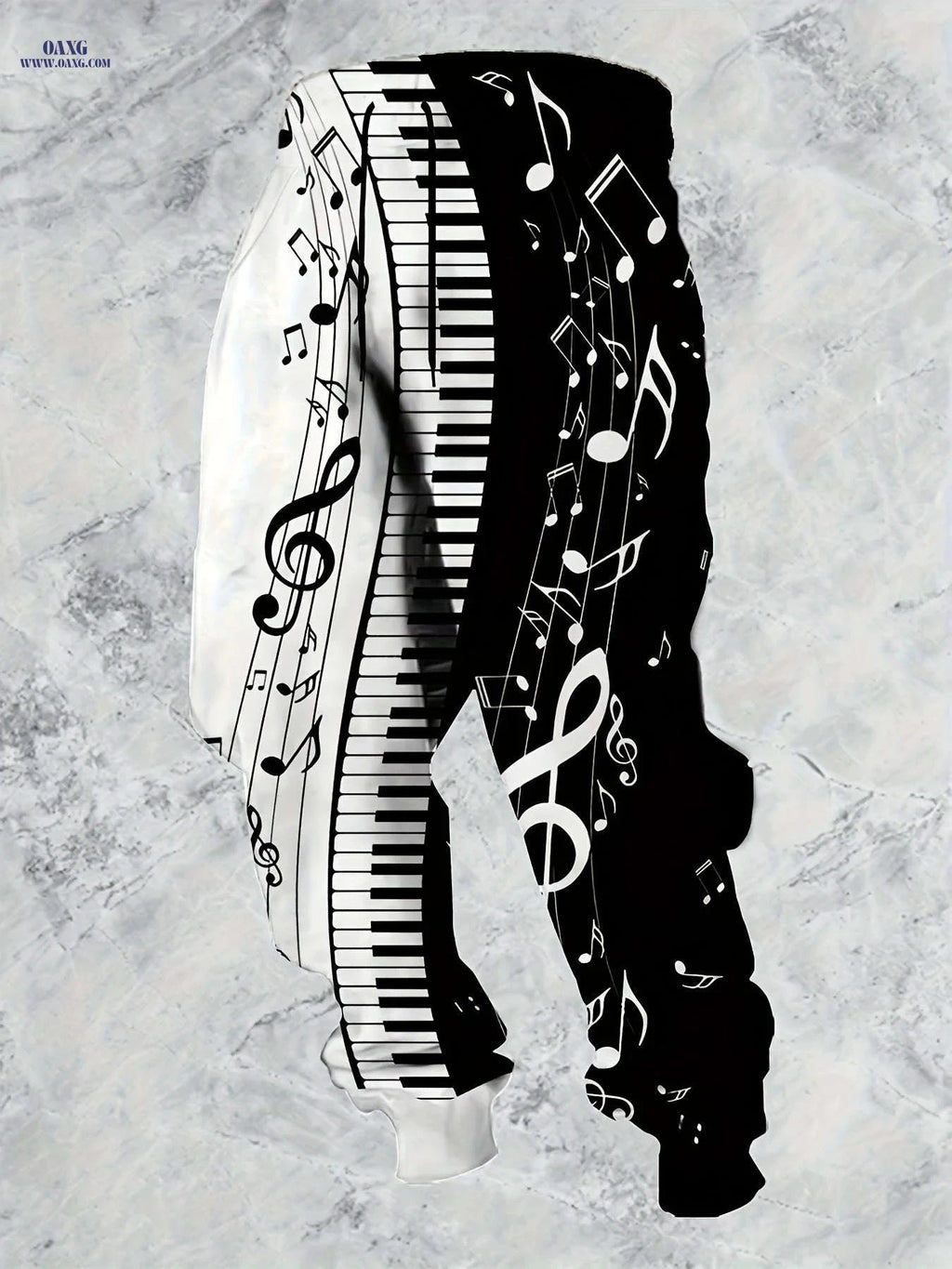 Men's 3D Piano Note Print Joggers - Casual Streetwear Sweatpants   OAXG 