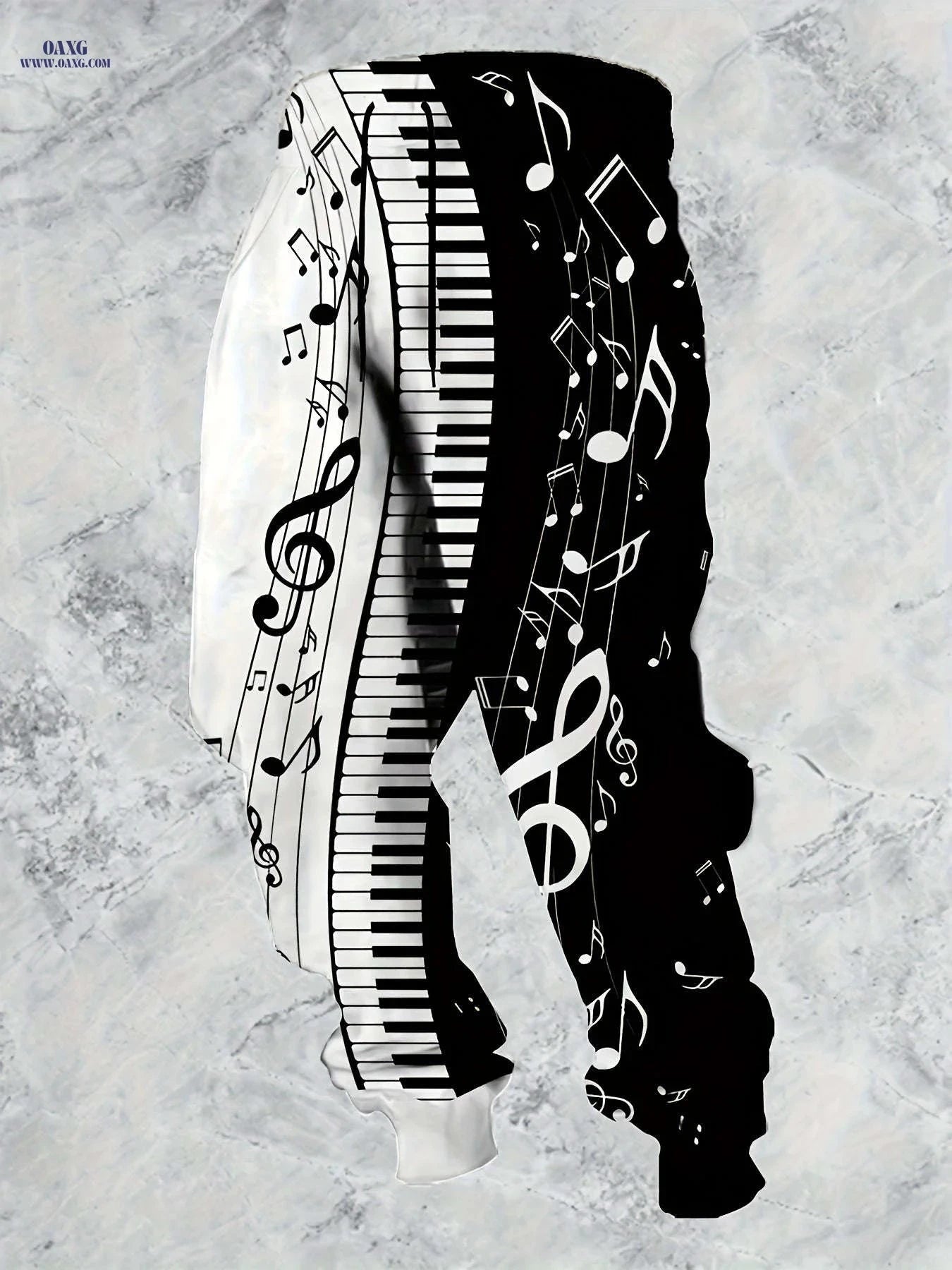 Men's 3D Piano Note Print Joggers - Casual Streetwear Sweatpants   OAXG 