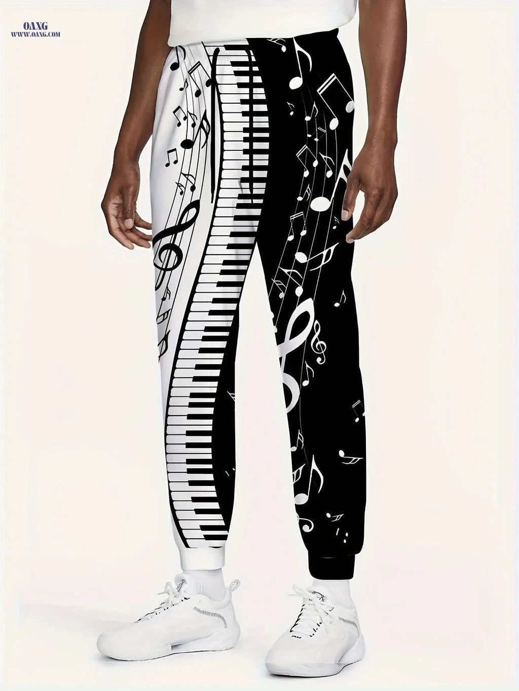 Men's 3D Piano Note Print Joggers - Casual Streetwear Sweatpants   OAXG 