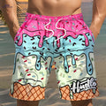 Men's 3D Print Beach Shorts - Lightweight Casual Summer Swimwear   OAXG 