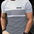 Men's 3D Print Casual T-Shirt - Summer Round Neck Tee, Easy Care   OAXG Dark Gray / S