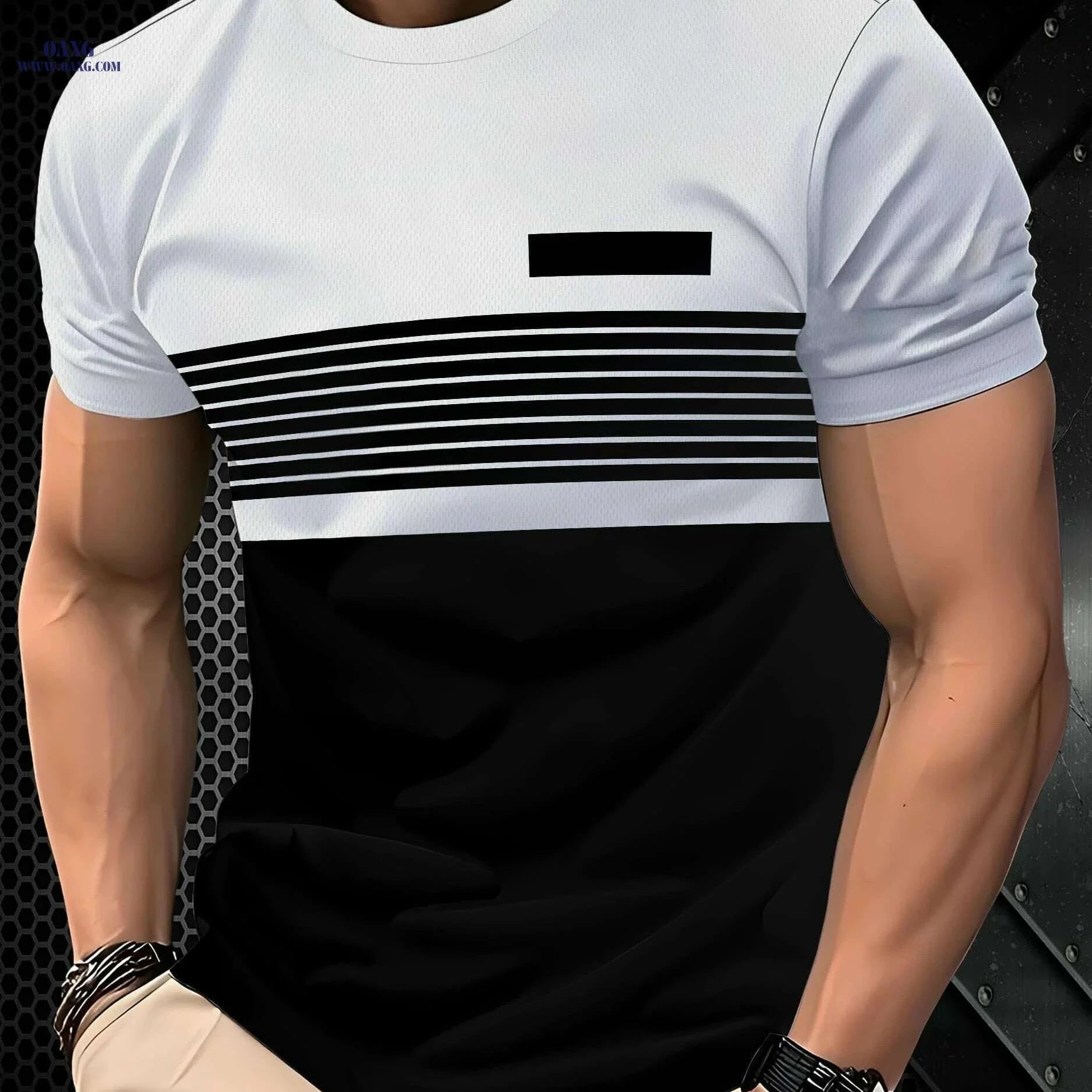 Men's 3D Print Casual T-Shirt - Summer Round Neck Tee, Easy Care   OAXG 