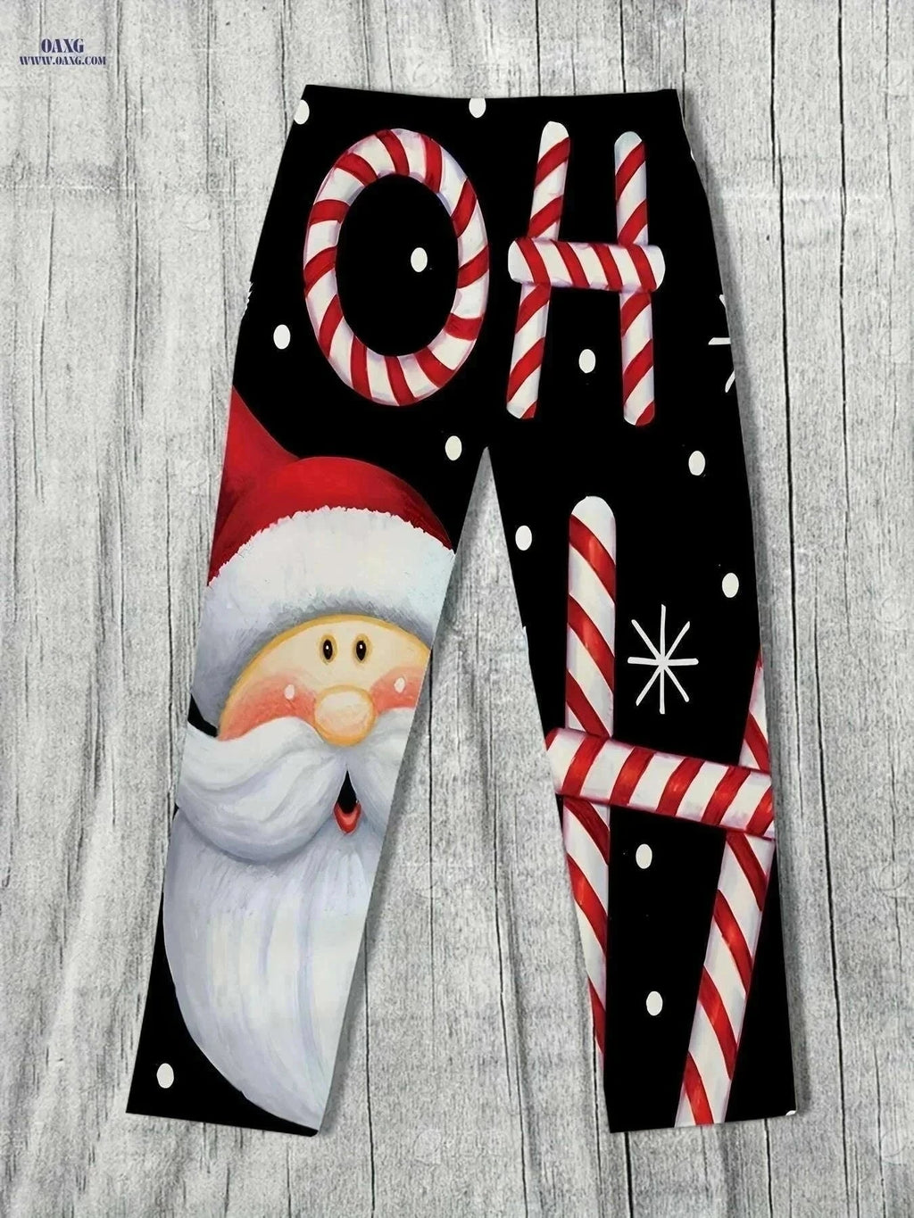 Men's 3D Print Christmas Pants - Relaxed Fit, Drawstring Waist   OAXG Black / M