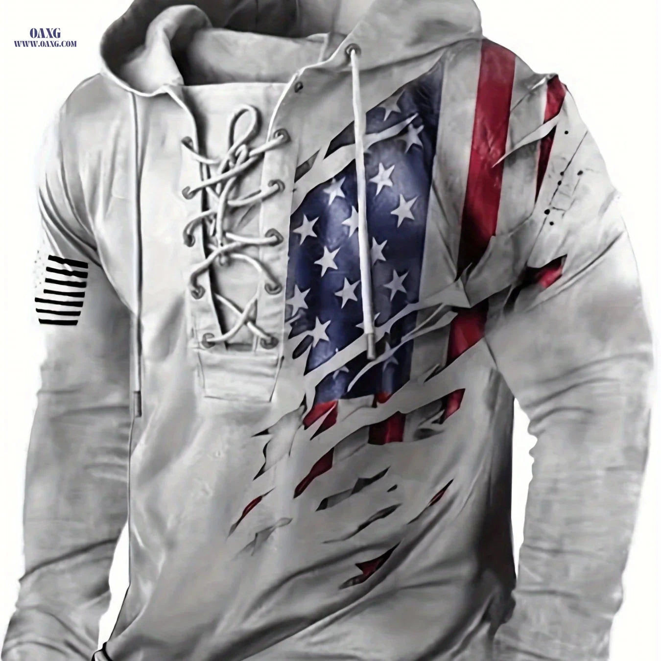 Men's 3D Print Hoodie - Long Sleeve Casual Knit for Autumn & Winter   OAXG Light Grey / FR M