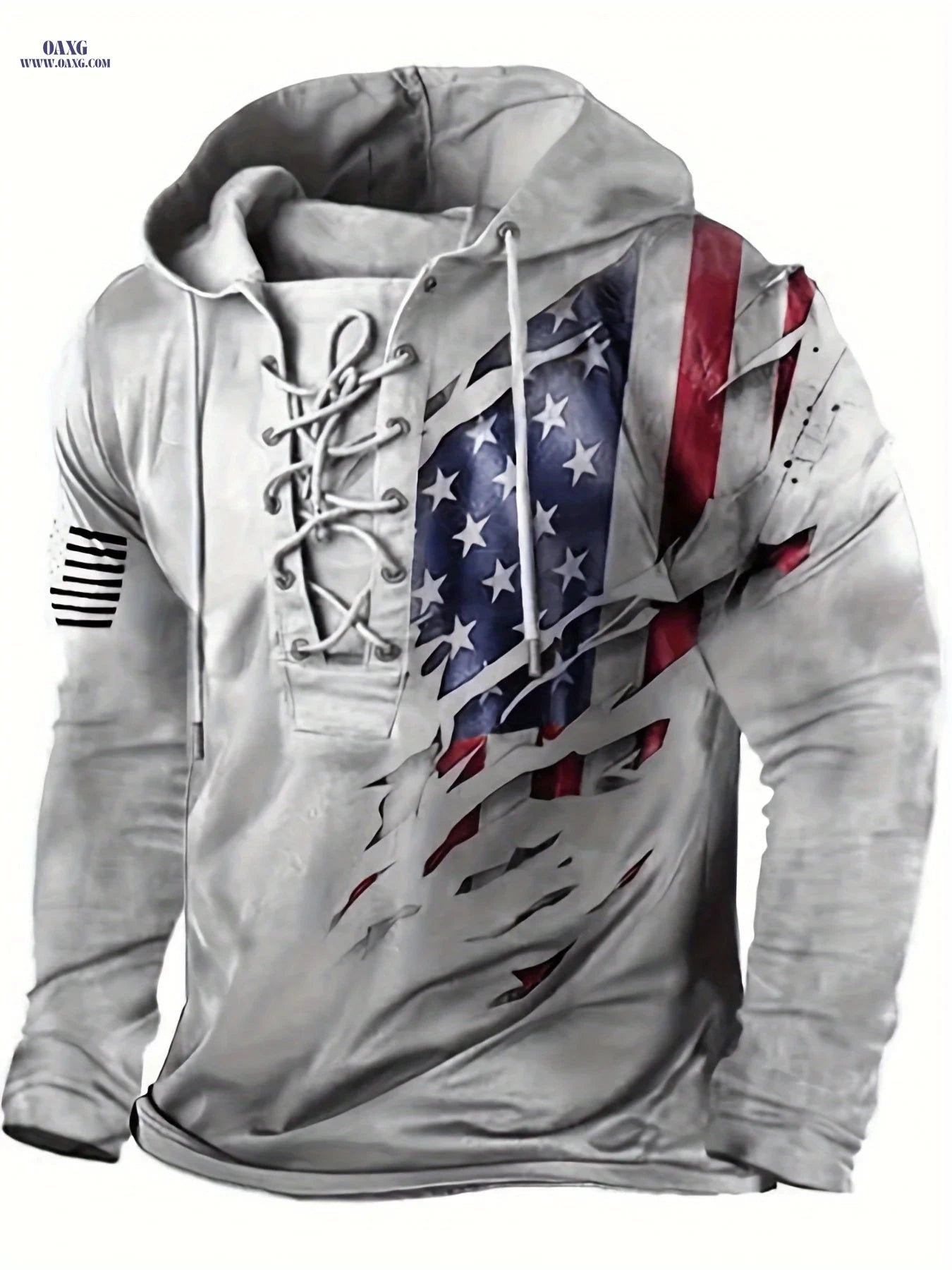 Men's 3D Print Hoodie - Long Sleeve Casual Knit for Autumn & Winter   OAXG Light Grey / FR M