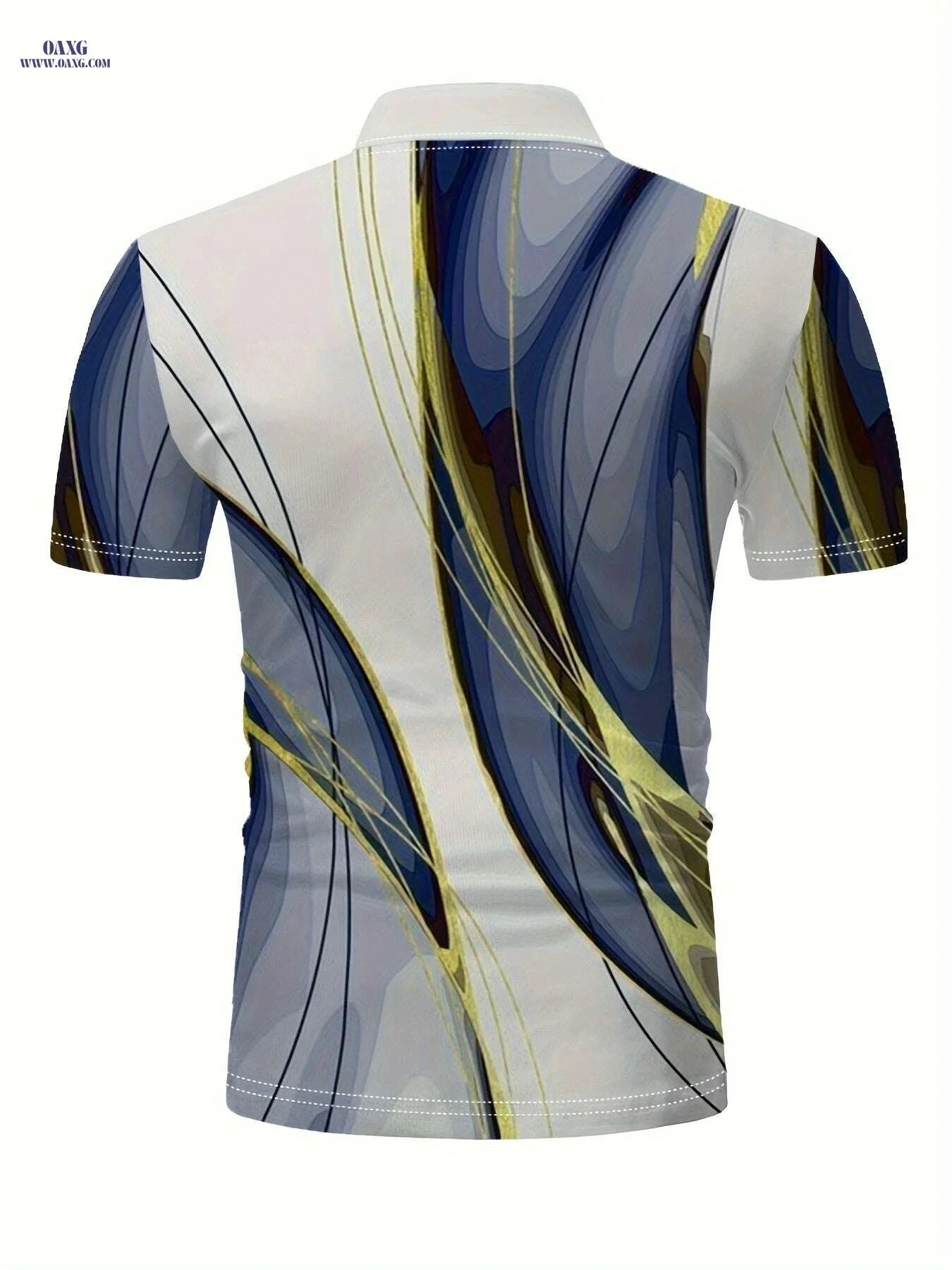 Men's 3D Print Lapel Short Sleeve Shirt - Casual Fitness Training   OAXG Mixed Color / S
