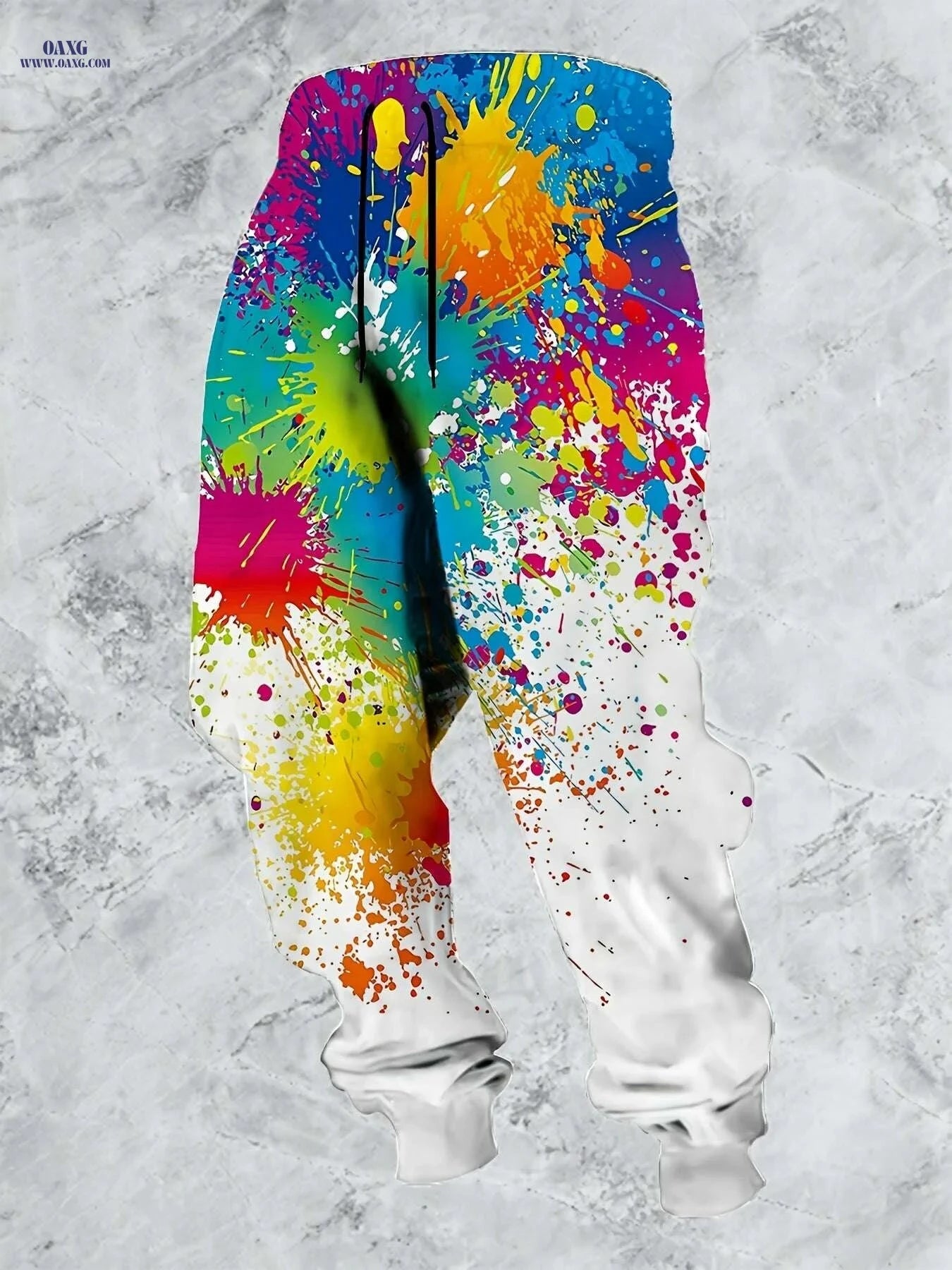 Men's 3D Print Splash Jogger Pants - Casual Regular Fit, Stretchy   OAXG 