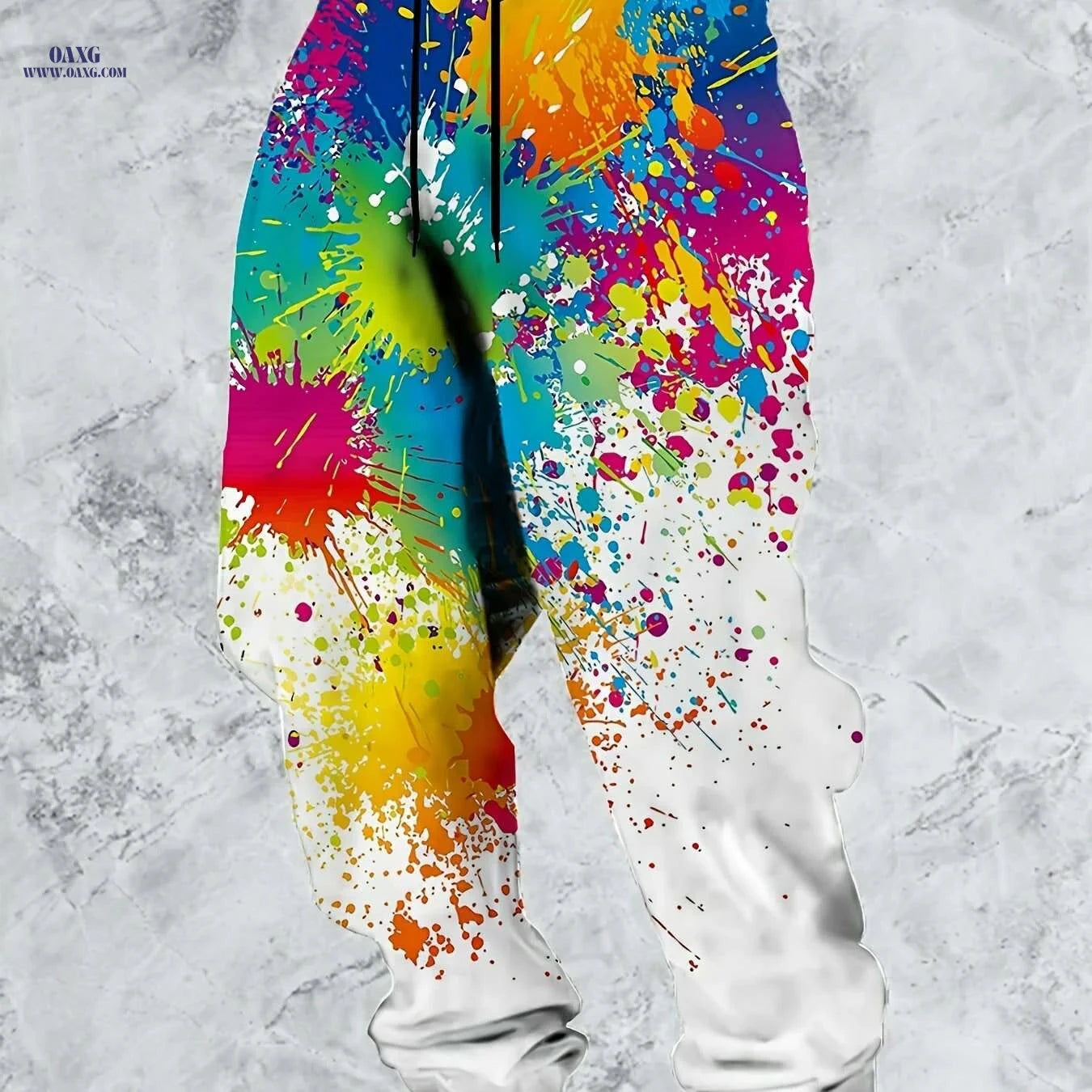Men's 3D Print Splash Jogger Pants - Casual Regular Fit, Stretchy   OAXG Multicolor / S