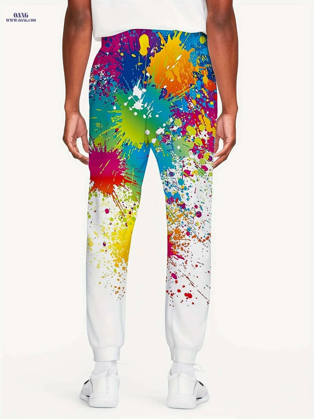 Men's 3D Print Splash Jogger Pants - Casual Regular Fit, Stretchy   OAXG Multicolor / S