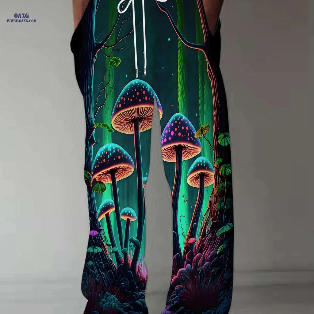 Men's 3D Print Straight-Leg Pants - Casual Retro Sports Trousers   OAXG 