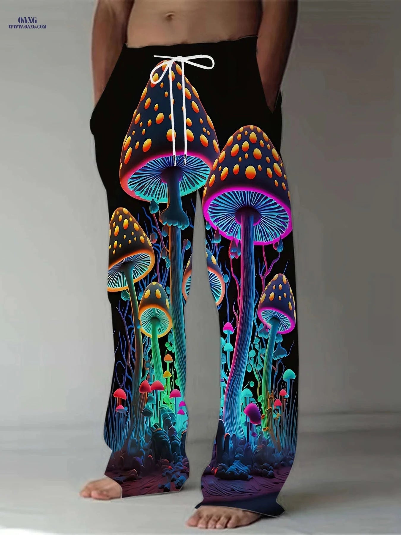 Men's 3D Print Straight-Leg Pants - Casual Retro Sports Trousers   OAXG Mixed colors / FR M