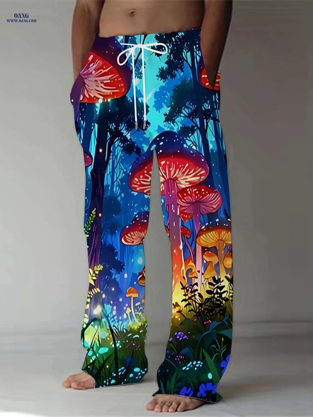 Men's 3D Print Straight-Leg Pants - Casual Retro Sports Trousers   OAXG Mixed colors / FR M