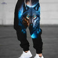 Men's 3D Print Wolf Joggers - Machine Washable with Pockets   OAXG 