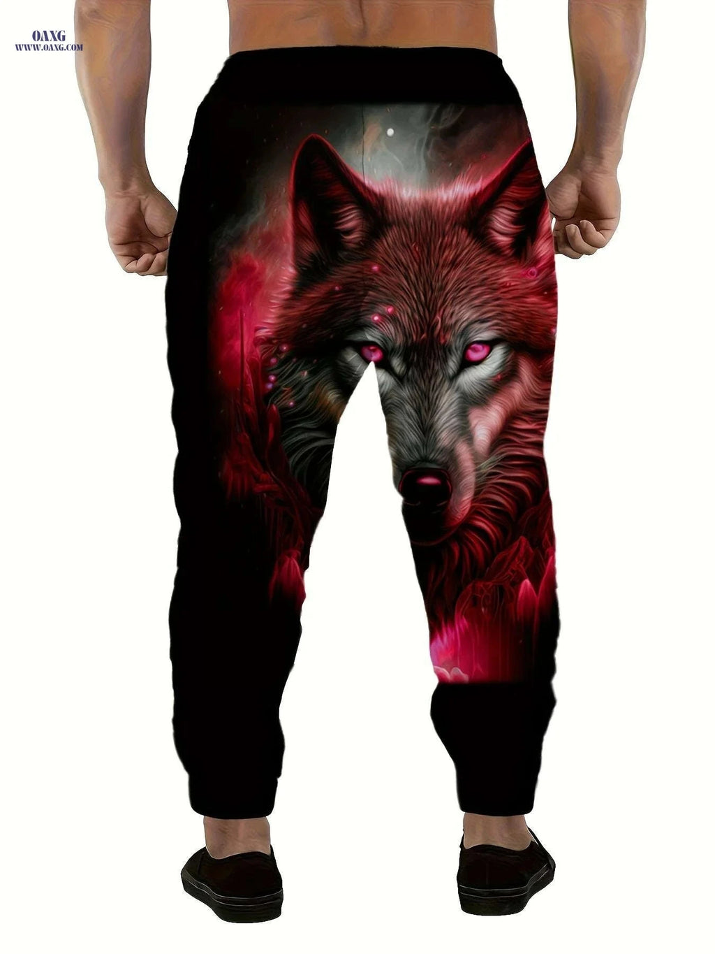Men's 3D Print Wolf Joggers - Machine Washable with Pockets   OAXG Blue / S