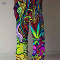 Men's 3D Printed Casual Pants - Loose Fit, Drawstring Waist   OAXG 