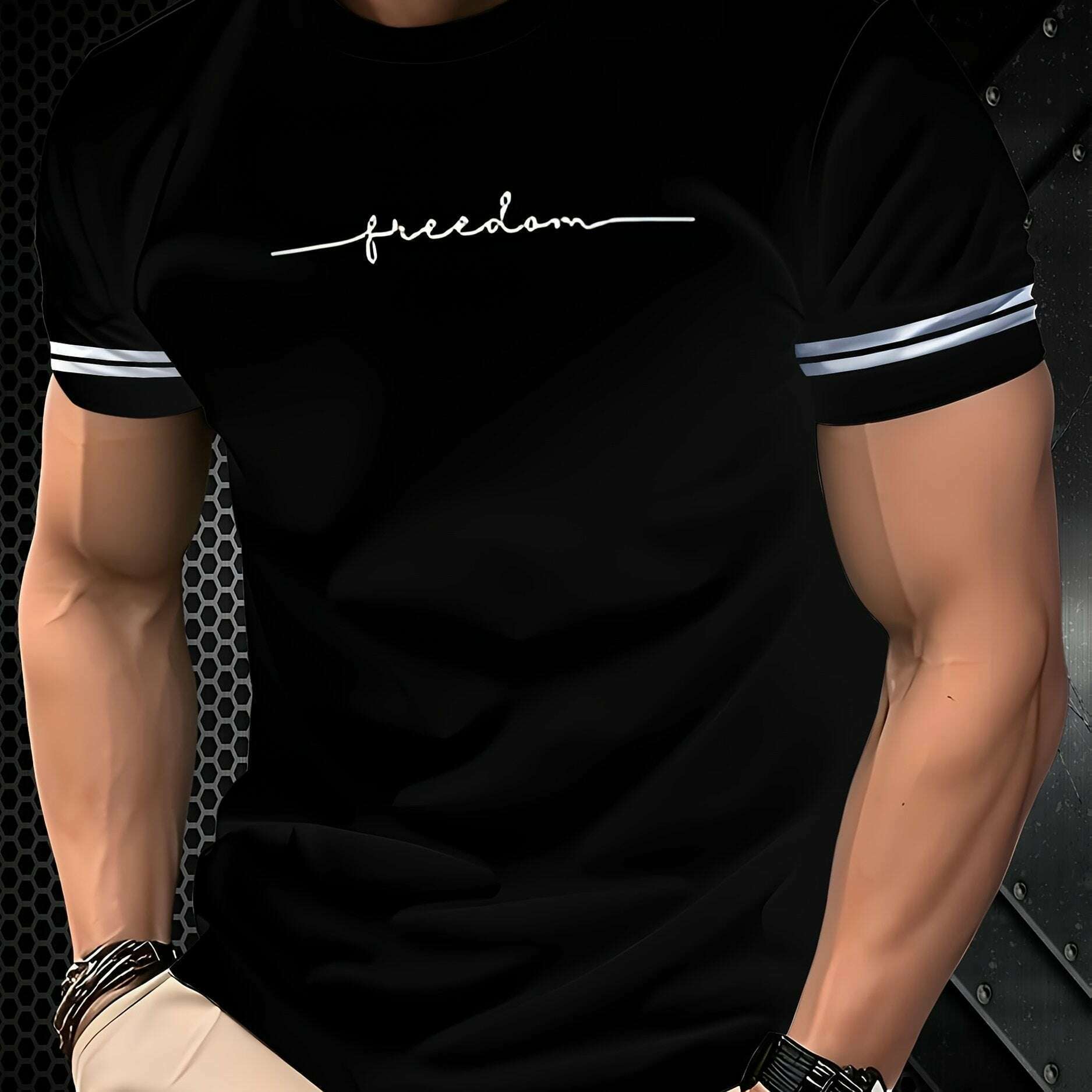 men-s-3d-printed-freedom-script-t-shirt-casual-short-sleeve-tee-oaxg-DXb