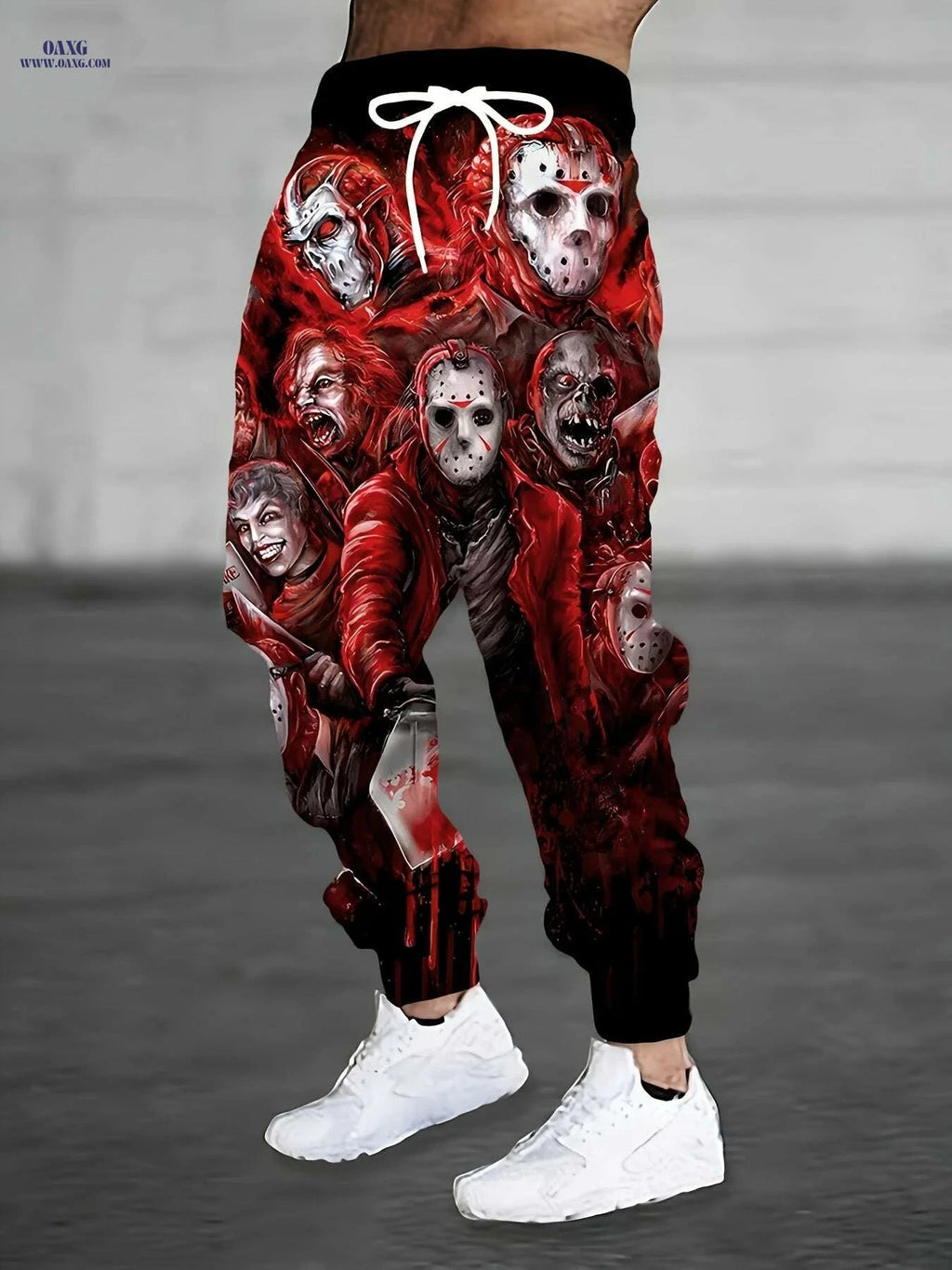 Men's 3D Printed Jogger Pants - Casual Loose Fit with Pockets   OAXG Red / S
