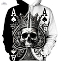 Men's 3D Skeleton Poker Hoodie - Casual Long Sleeve Jacket   OAXG 【Multicolor】 / FR S