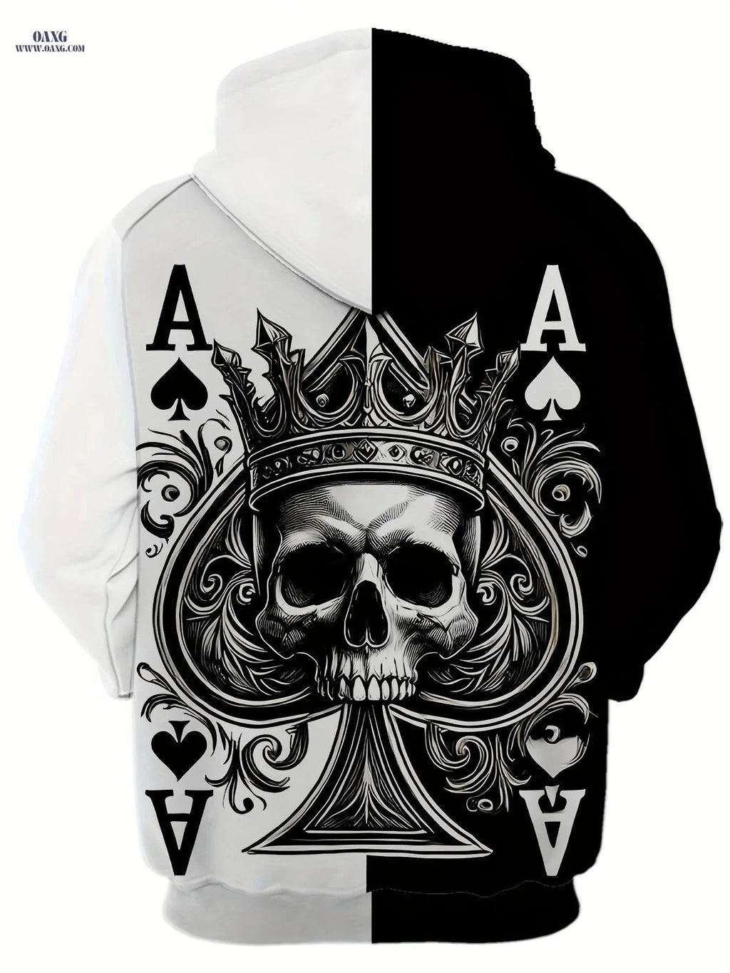 Men's 3D Skeleton Poker Hoodie - Casual Long Sleeve Jacket   OAXG 【Multicolor】 / FR S