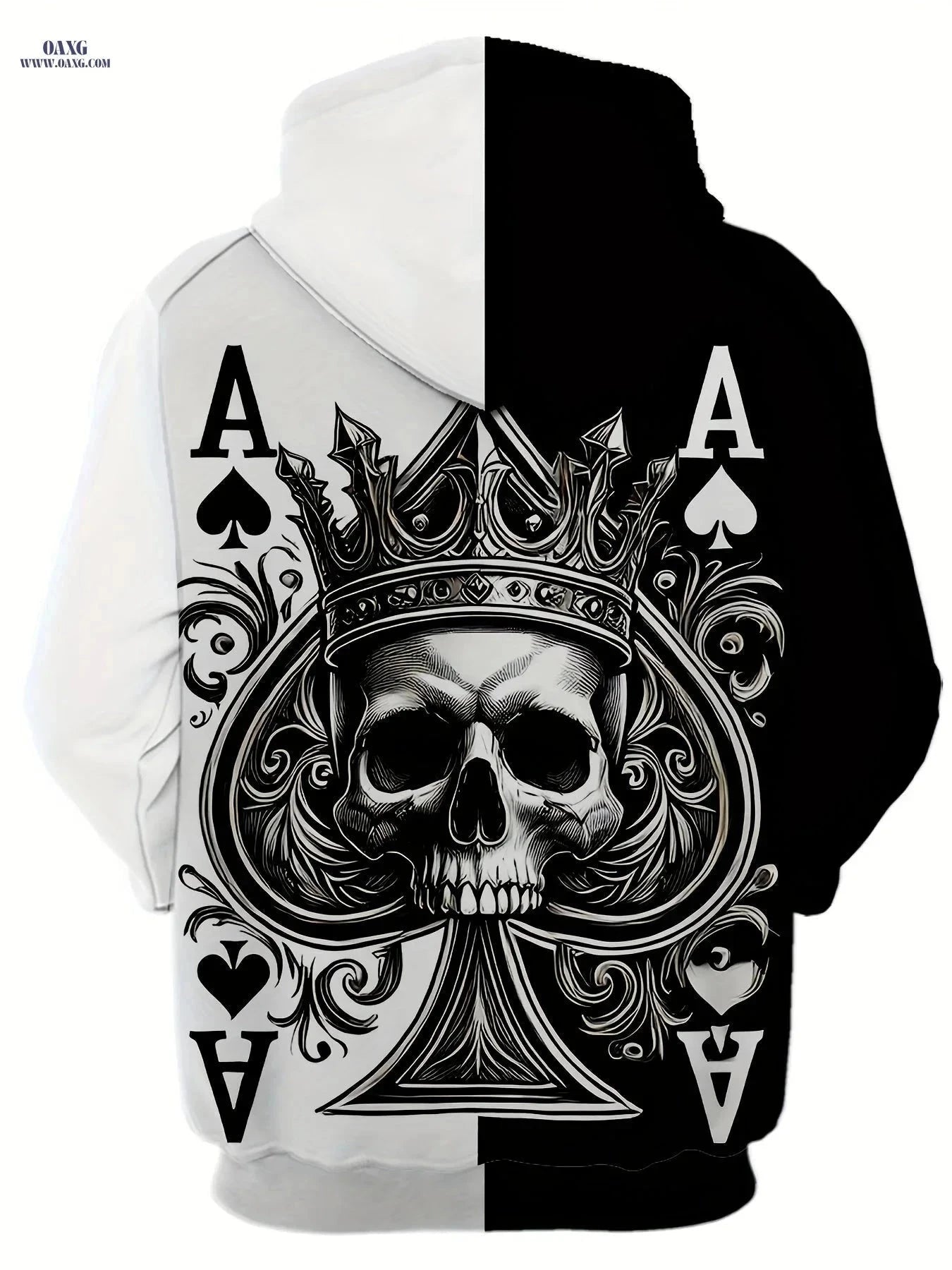 Men's 3D Skeleton Poker Hoodie - Casual Long Sleeve Jacket   OAXG 【Multicolor】 / FR S