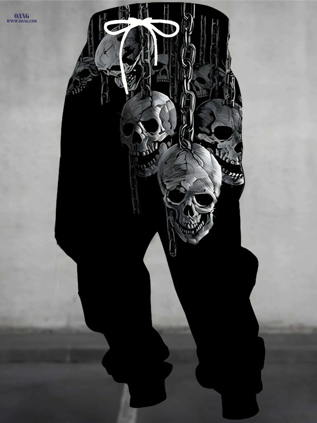 Men's 3D Skull Print Joggers - Casual Drawstring Sweatpants for Halloween   OAXG 