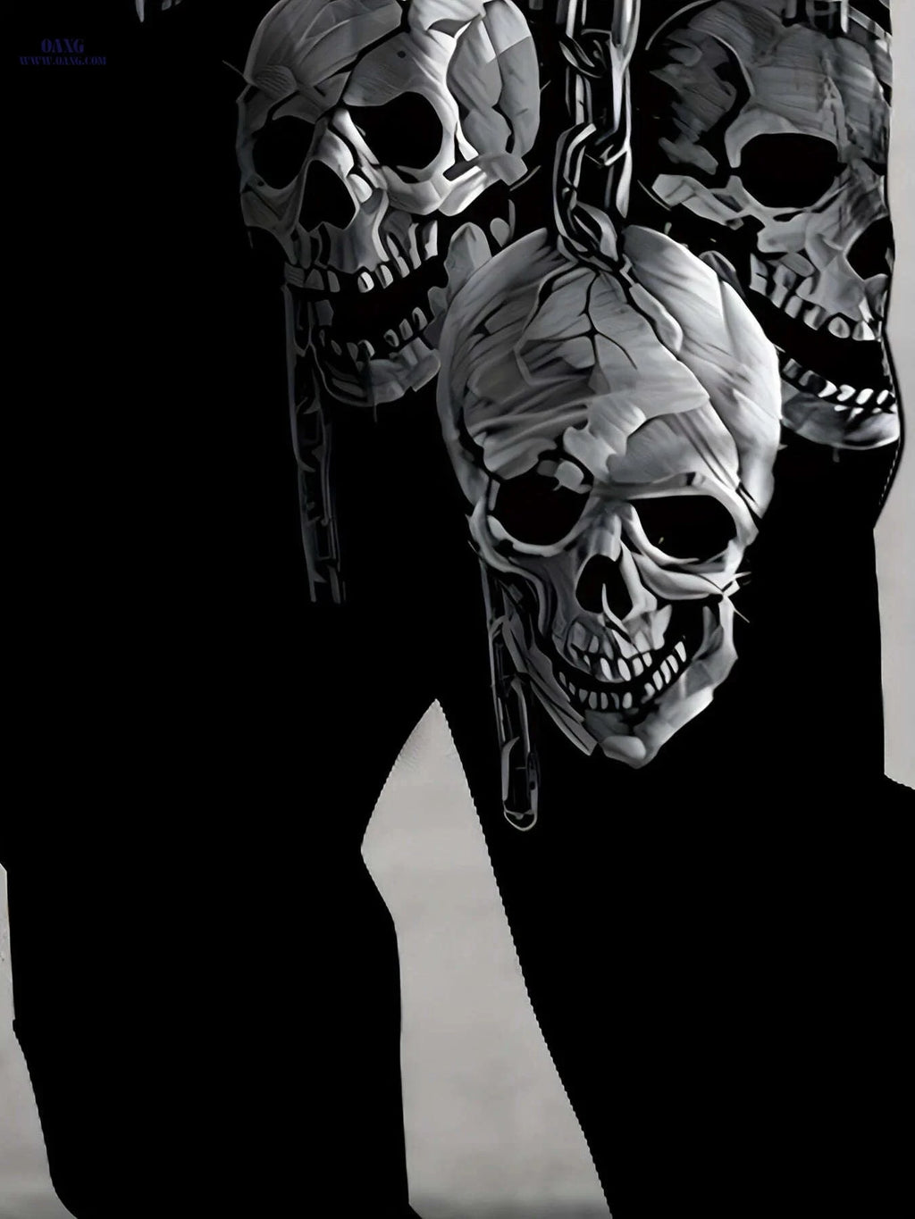 Men's 3D Skull Print Joggers - Casual Drawstring Sweatpants for Halloween   OAXG Mixed Color / FR S
