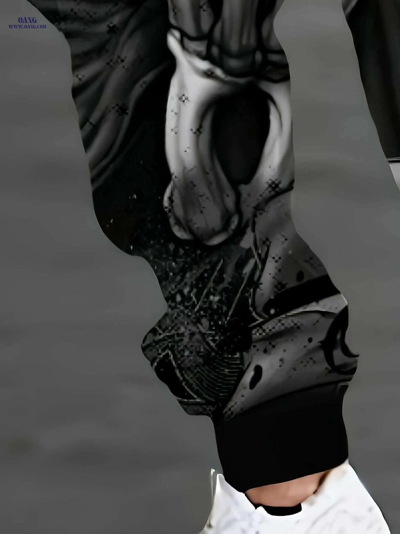 Men's 3D Skull Print Joggers - Casual Loose Fit with Pockets   OAXG Black / S