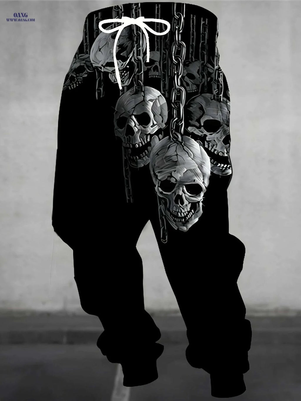 Men's 3D Skull Print Joggers - Casual Stretchy Sweatpants for Halloween   OAXG 