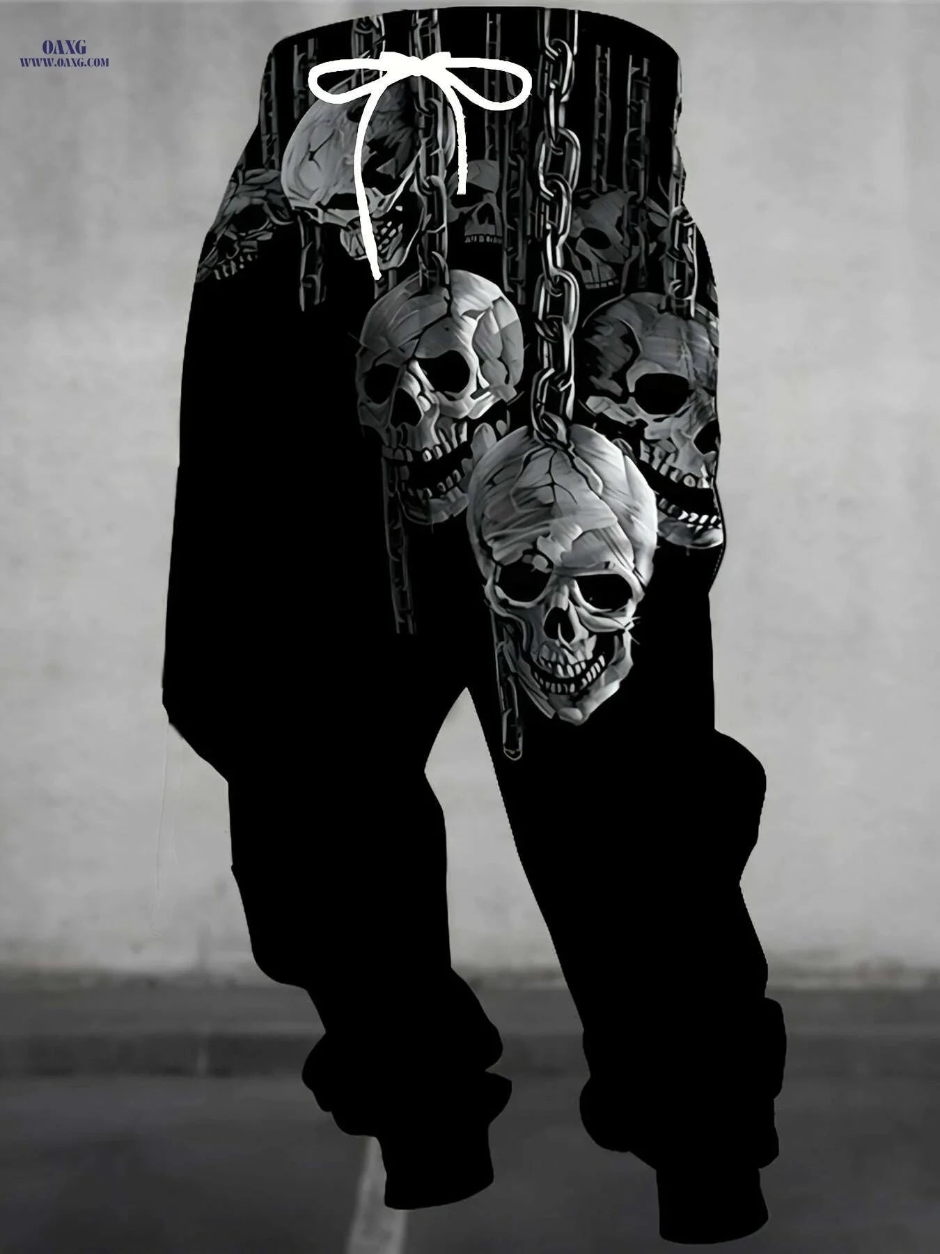 Men's 3D Skull Print Joggers - Casual Stretchy Sweatpants for Halloween   OAXG 