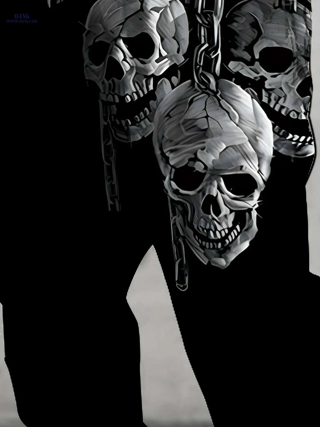 Men's 3D Skull Print Joggers - Casual Stretchy Sweatpants for Halloween   OAXG Mixed Color / S