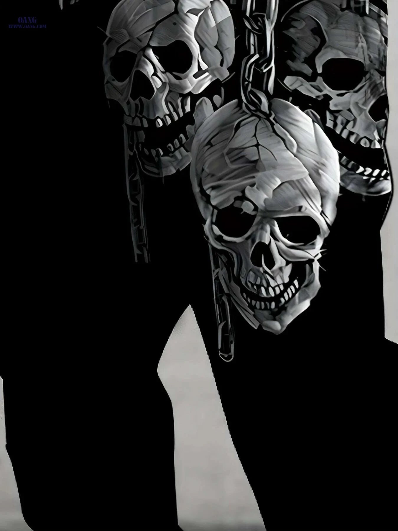 Men's 3D Skull Print Joggers - Casual Stretchy Sweatpants for Halloween   OAXG Mixed Color / S