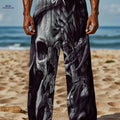 Men's 3D Skull Print Pants - Loose-Fit Casual Joggers with Pockets   OAXG Black / M
