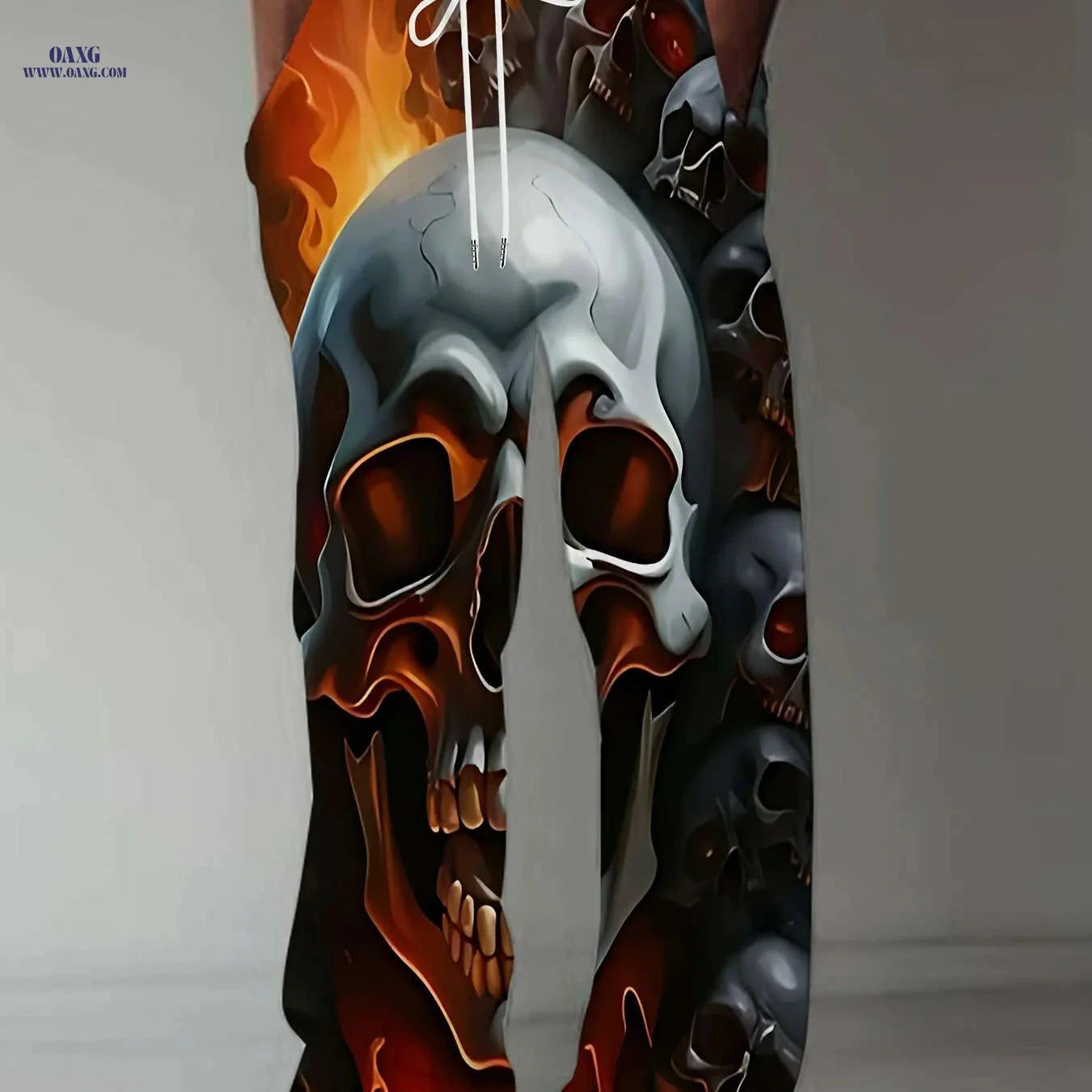 Men's 3D Skull Print Pants - Loose Fit Casual Stretch Trousers   OAXG Black / M