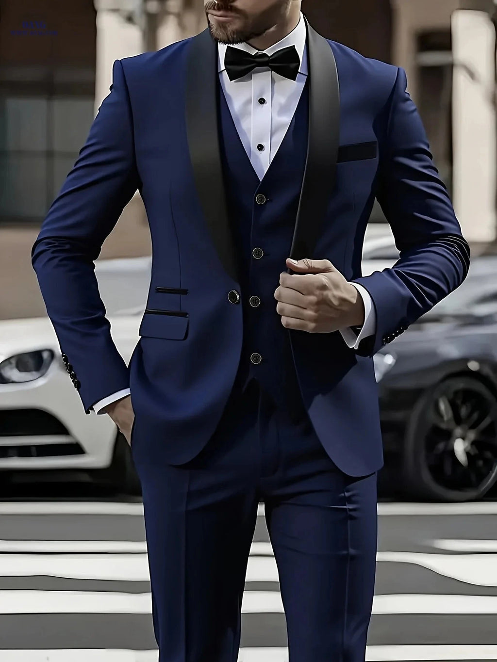 Men's 3pcs Suit Set - Blazer, Vest & Trousers for Formal Events   OAXG 