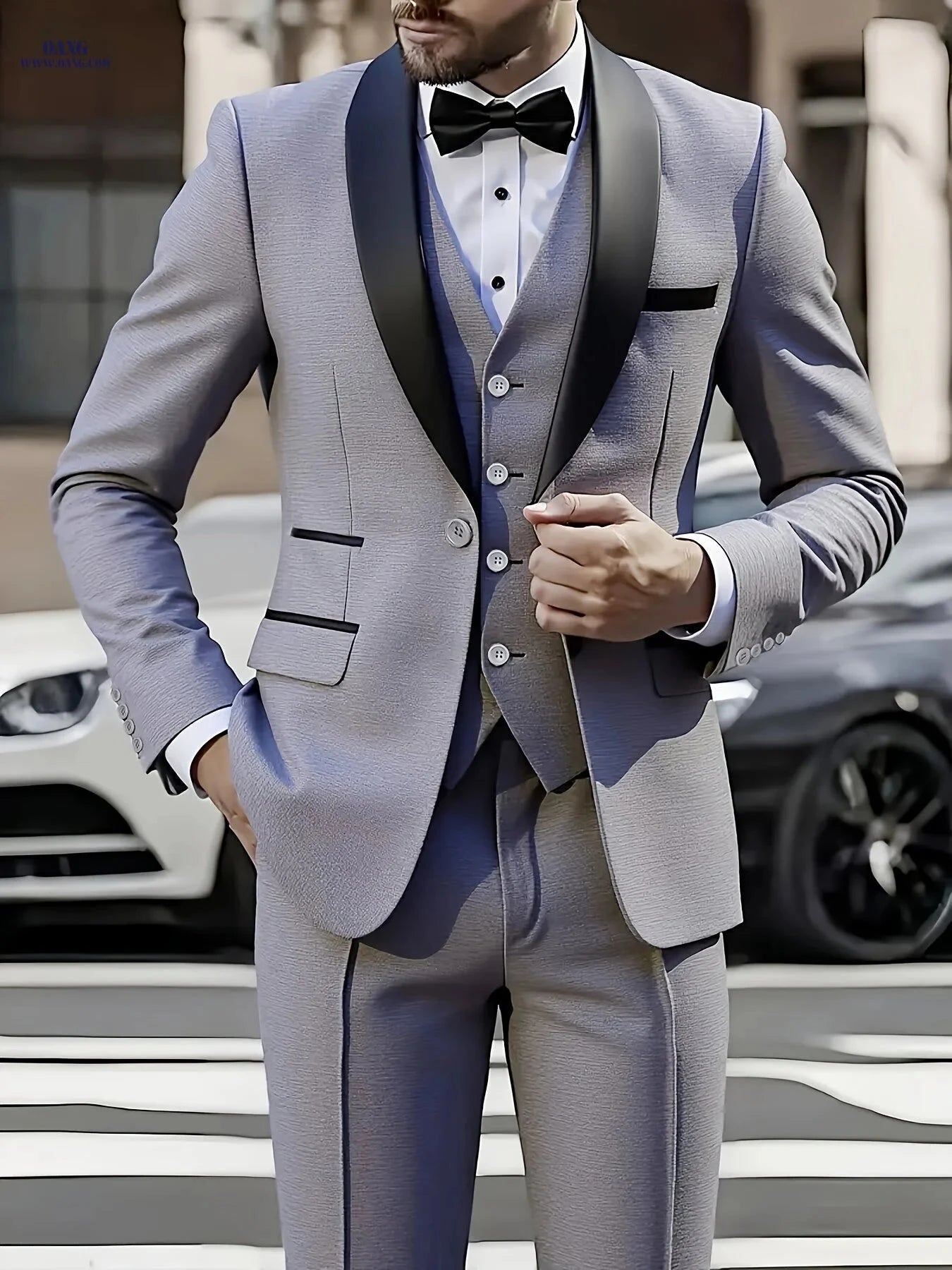 Men's 3pcs Suit Set - Blazer, Vest & Trousers for Formal Events   OAXG 