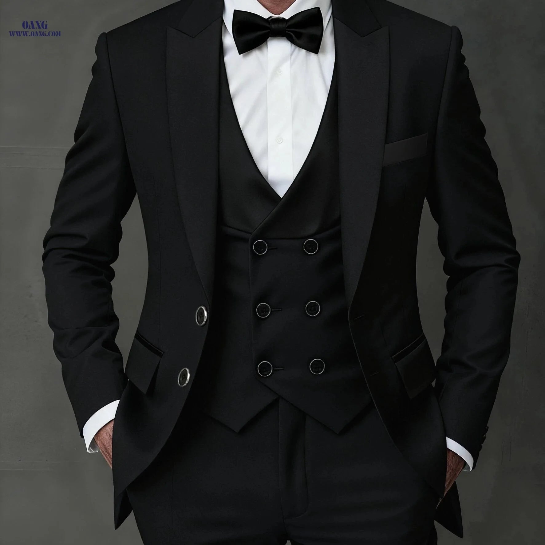 Men's 3pcs Suit Set - Blazer, Vest & Trousers for Stylish Events   OAXG 