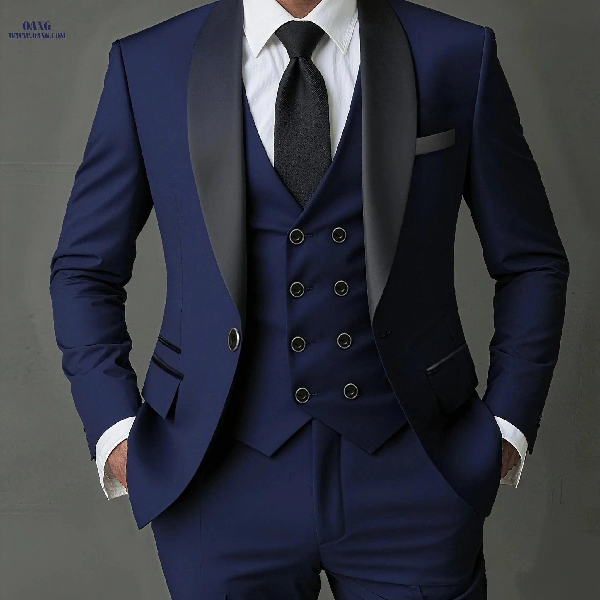 Men's 3pcs Suit Set - Blazer, Vest & Trousers for Stylish Events   OAXG Burgundy / FR XXS