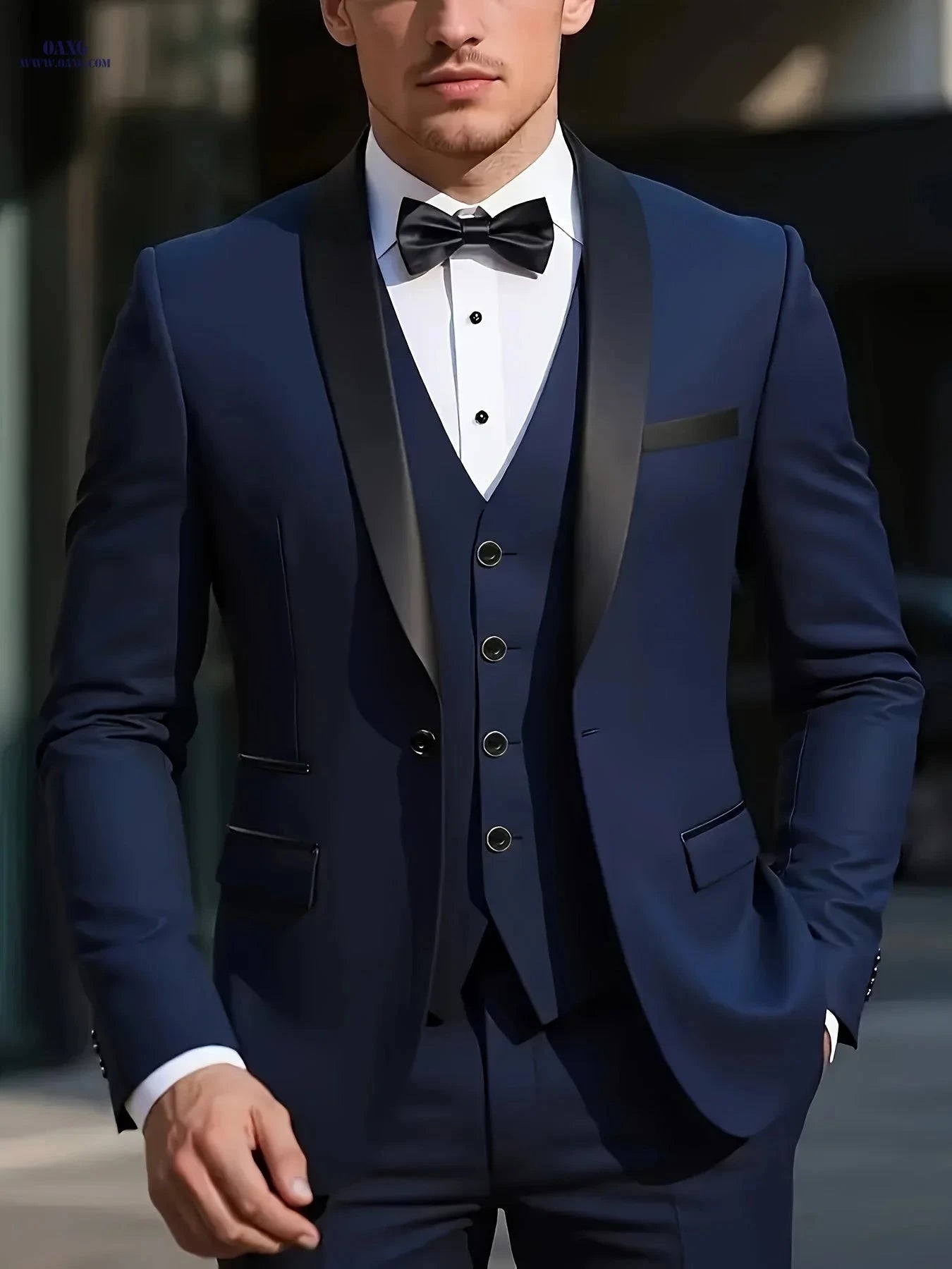 Men's 3pcs Suit Set - Fashionable Jacket, Vest & Trousers Bundle   OAXG 