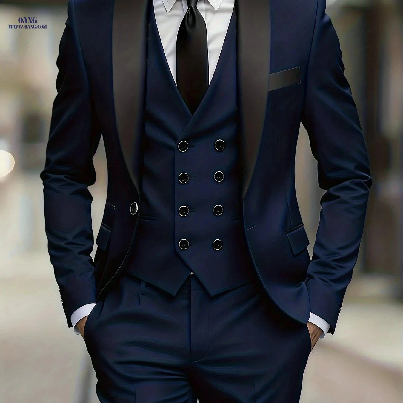Men's 3pcs Suit Set - Jacket, Trousers & Vest for Formal Events   OAXG Beige1 / FR XXS