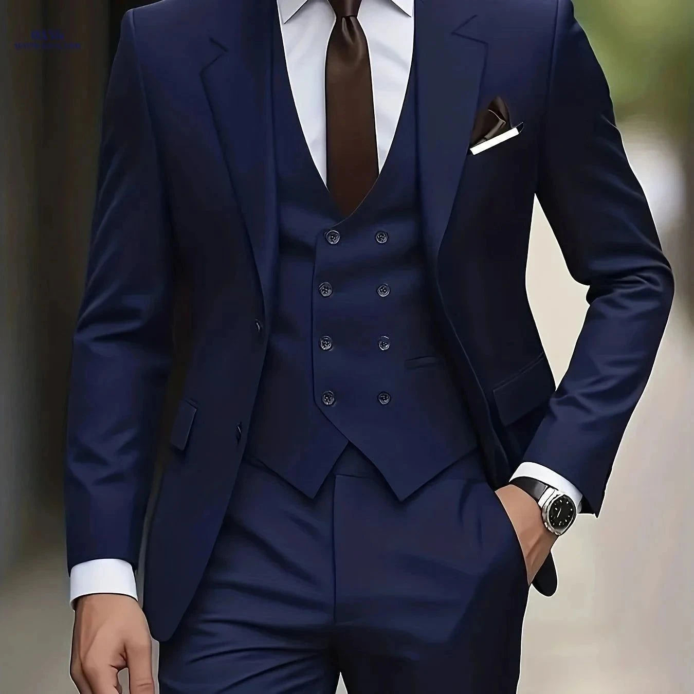 Men's 3pcs Suit Set: Jacket, Trousers, Vest - Perfect for Weddings   OAXG Black / FR XXS