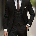 Men's 3pcs Suit Set: Jacket, Trousers, Vest - Perfect for Weddings   OAXG Black / FR XXS