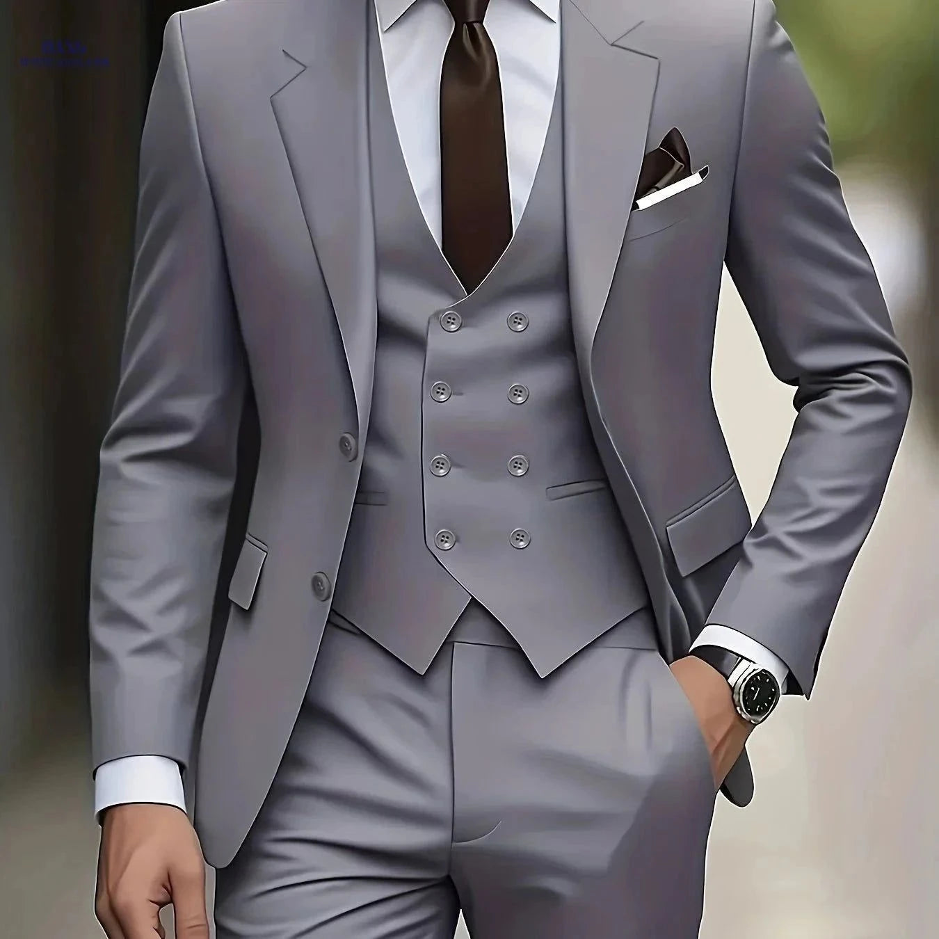 Men's 3pcs Suit Set: Jacket, Trousers, Vest - Perfect for Weddings   OAXG Black / FR XXS