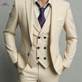 Men's 3pcs Suit Set - Jacket, Vest, Trousers for Business & Events   OAXG 