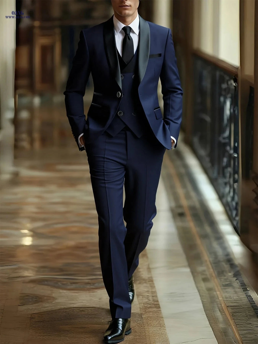 Men's 3pcs Suit Set - Jacket, Vest, Trousers for Formal Events   OAXG Beige / FR XXS