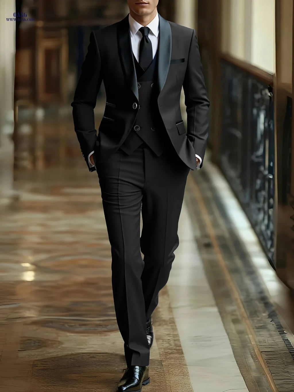 Men's 3pcs Suit Set - Jacket, Vest, Trousers for Formal Events   OAXG Beige / FR XXS