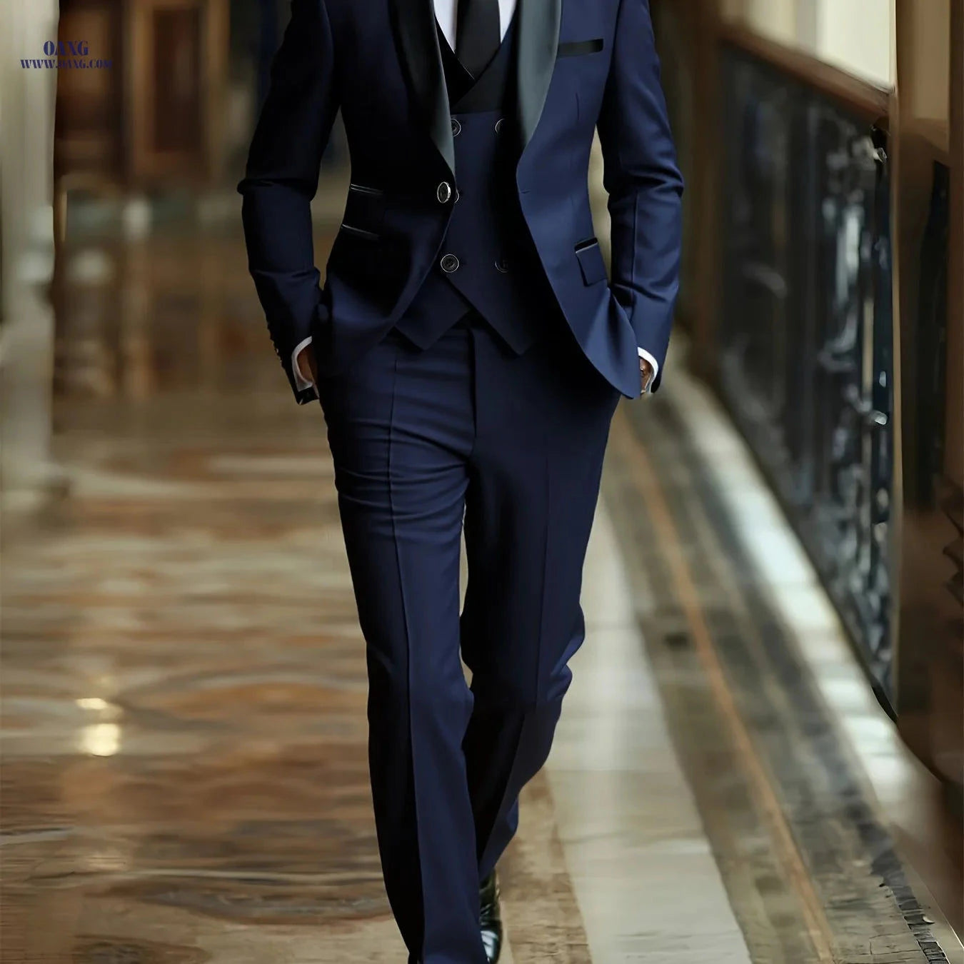 Men's 3pcs Suit Set - Jacket, Vest, Trousers for Formal Events   OAXG Beige / FR XXS