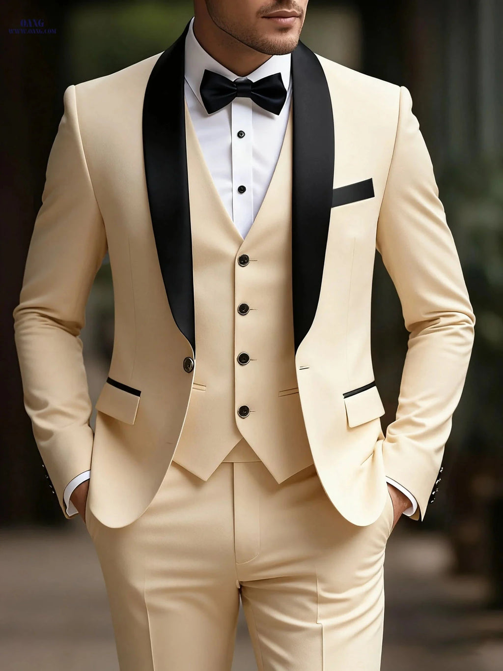 Men's 3pcs Suit Set - Jacket, Vest, Trousers for Weddings & Parties   OAXG 